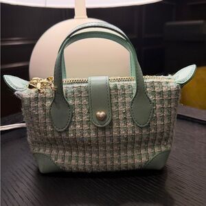 Stoney Clover Lane Mint Green Tweed Pouchette Crossbody Bag